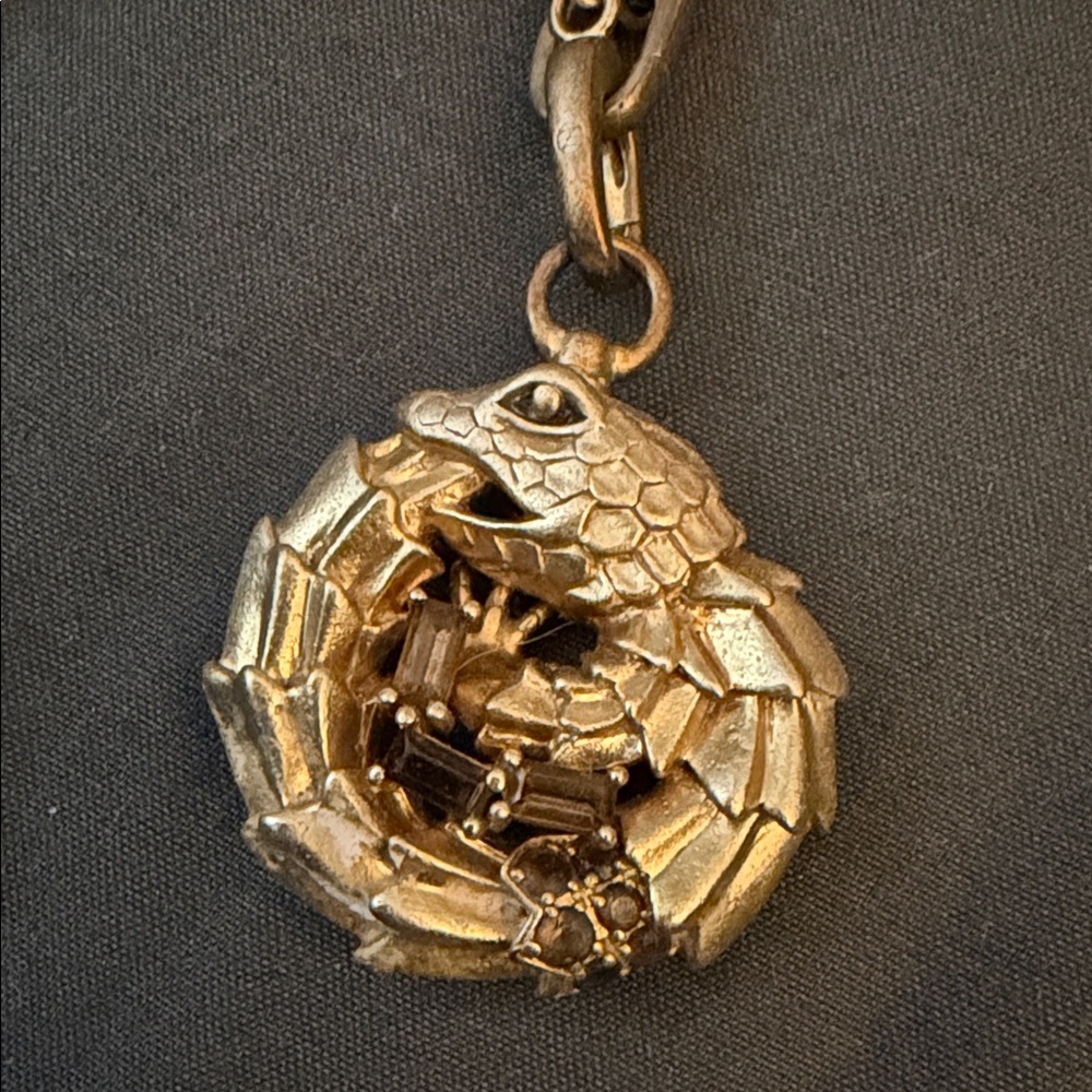 Gold dragon Pendant for Reptile Lovers